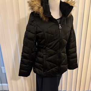 ZeroXposur Black Puffer Jacket with Faux Fur Hood
